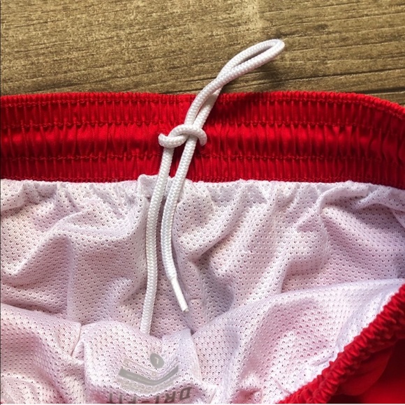 Nike Red Black Stripe Dri Fit Girls Soccer Shorts - Picture 7 of 8